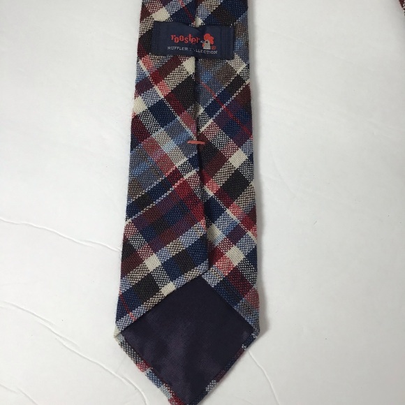 Rooster Ruffler Woven Plaid Necktie - Picture 4 of 6